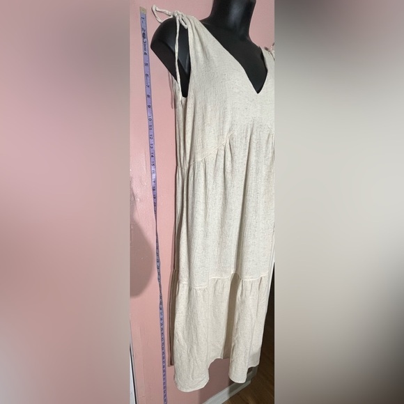 ASOS Design Milkmaid peasant sand boho linen blend cottage core maxi sundress 8 - Picture 10 of 12